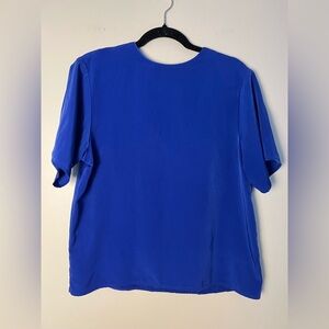 Jack Mulqueen Womens Elegant Royal Blue Women's Short Sleeve Top Medium Shimmer